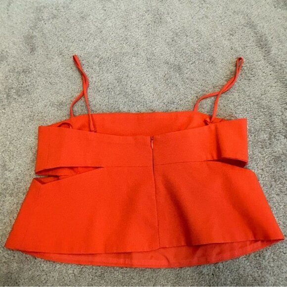 Zara Bright orange cutout camisole top blouse Sz L NWOT spring summer festival - Picture 6 of 16